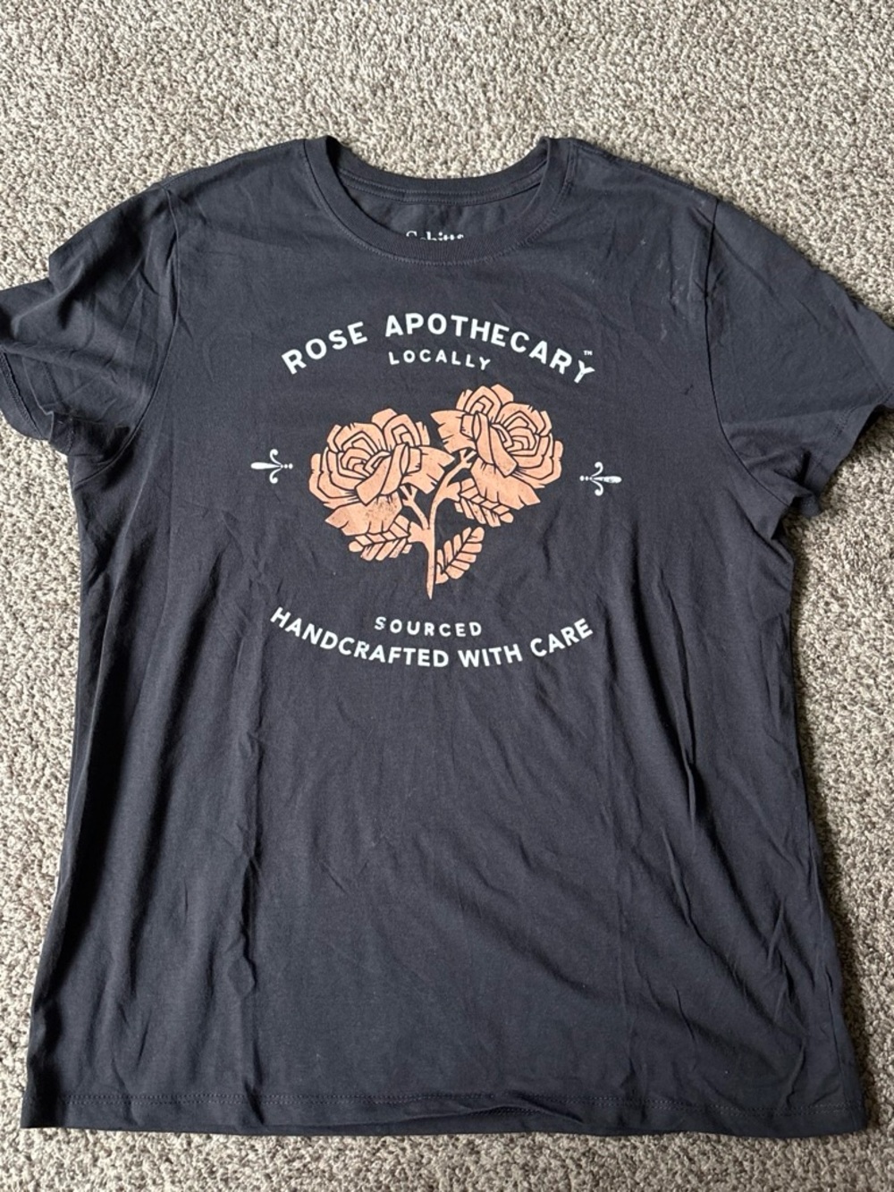 Target Black Short-Sleeve Tee with Peach Rose Graphic